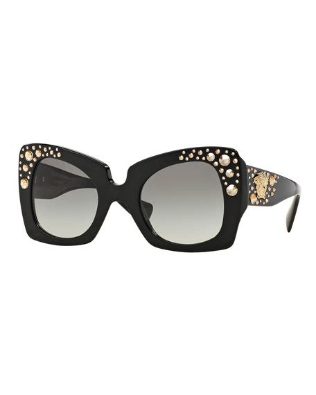 versace square studded-temple sunglasses|Versace polarized sunglasses women's.